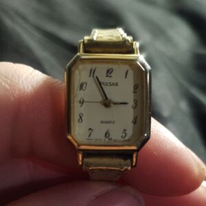Pulsar Gold Rectangular Watch